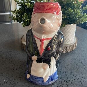 Vintage Sur la table collectors Limited edition butler pig pitcher #475/1000